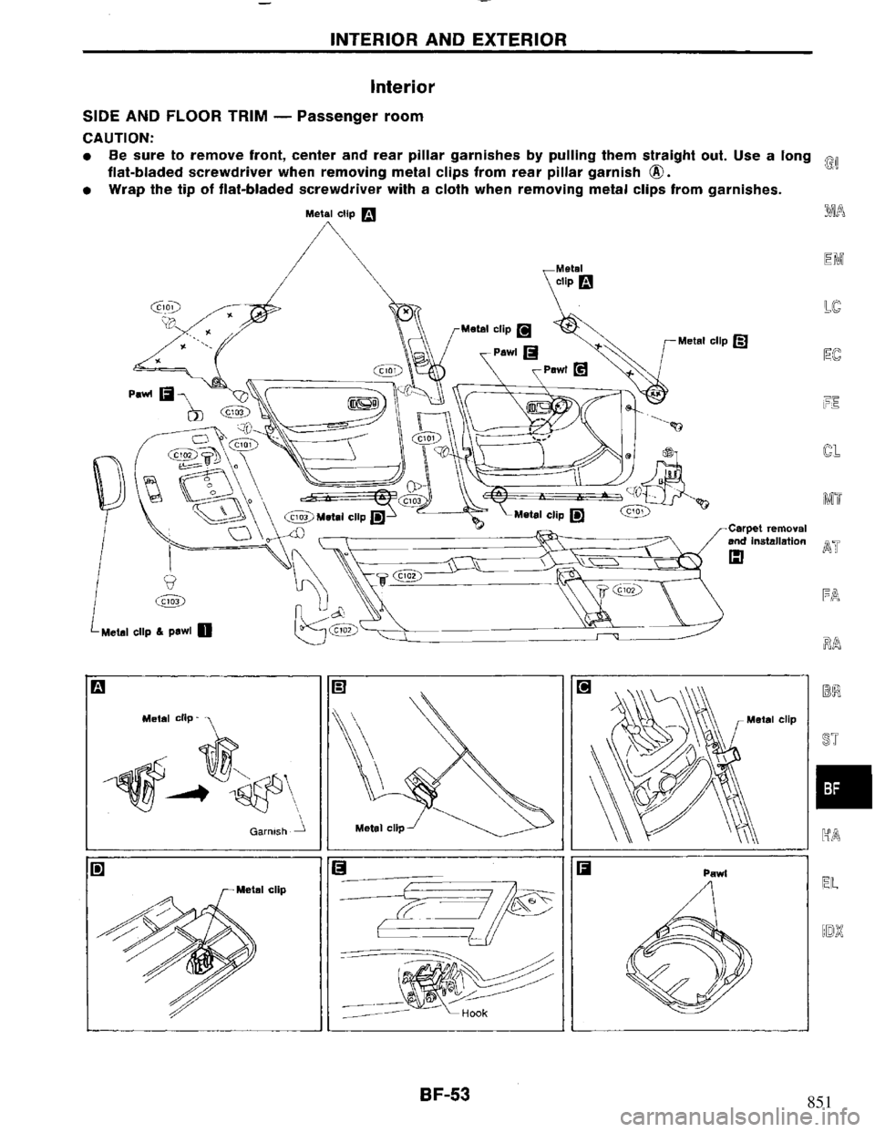 NISSAN PRIMERA 1995  Service Repair Manual 851 