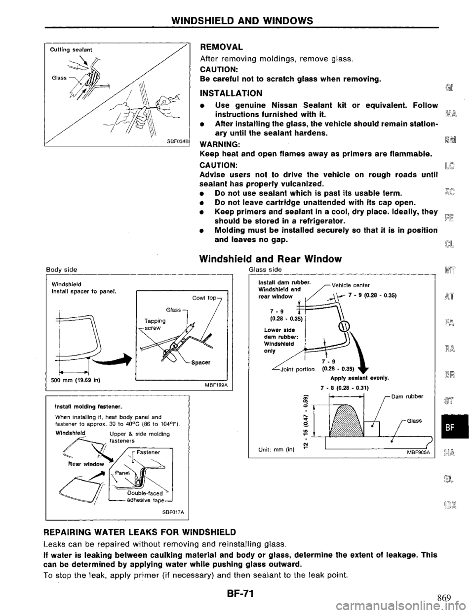 NISSAN PRIMERA 1995  Service Repair Manual 869 