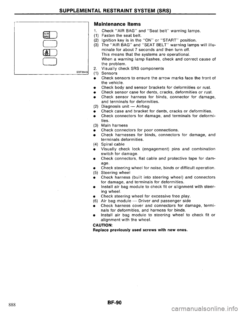 NISSAN PRIMERA 1995  Service Repair Manual 888 