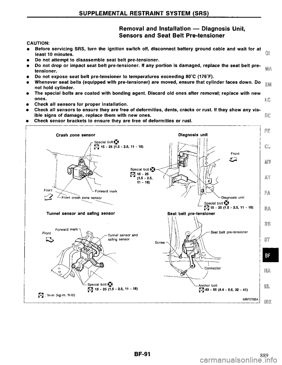 NISSAN PRIMERA 1995  Service Repair Manual 889 