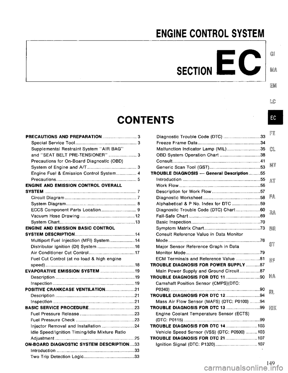 NISSAN PRIMERA 1995  Service Repair Manual 149 