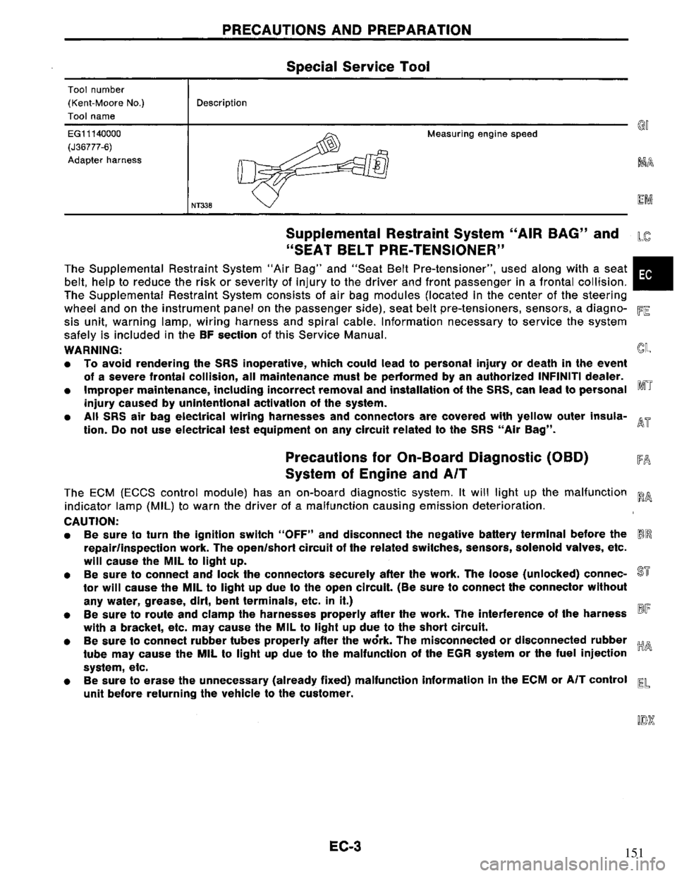 NISSAN PRIMERA 1995  Service Repair Manual 151 
