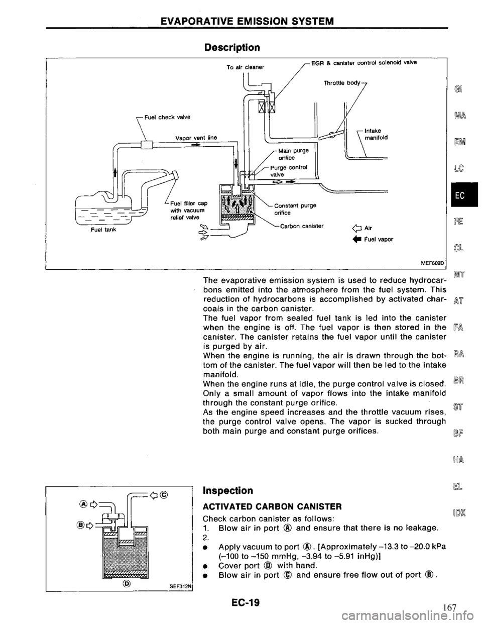 NISSAN PRIMERA 1995  Service Repair Manual 167 