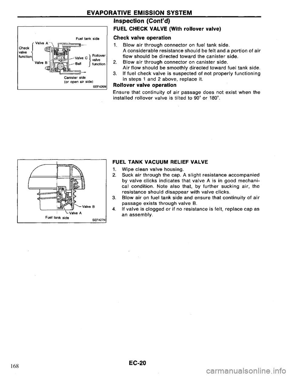 NISSAN PRIMERA 1995  Service Repair Manual 168 