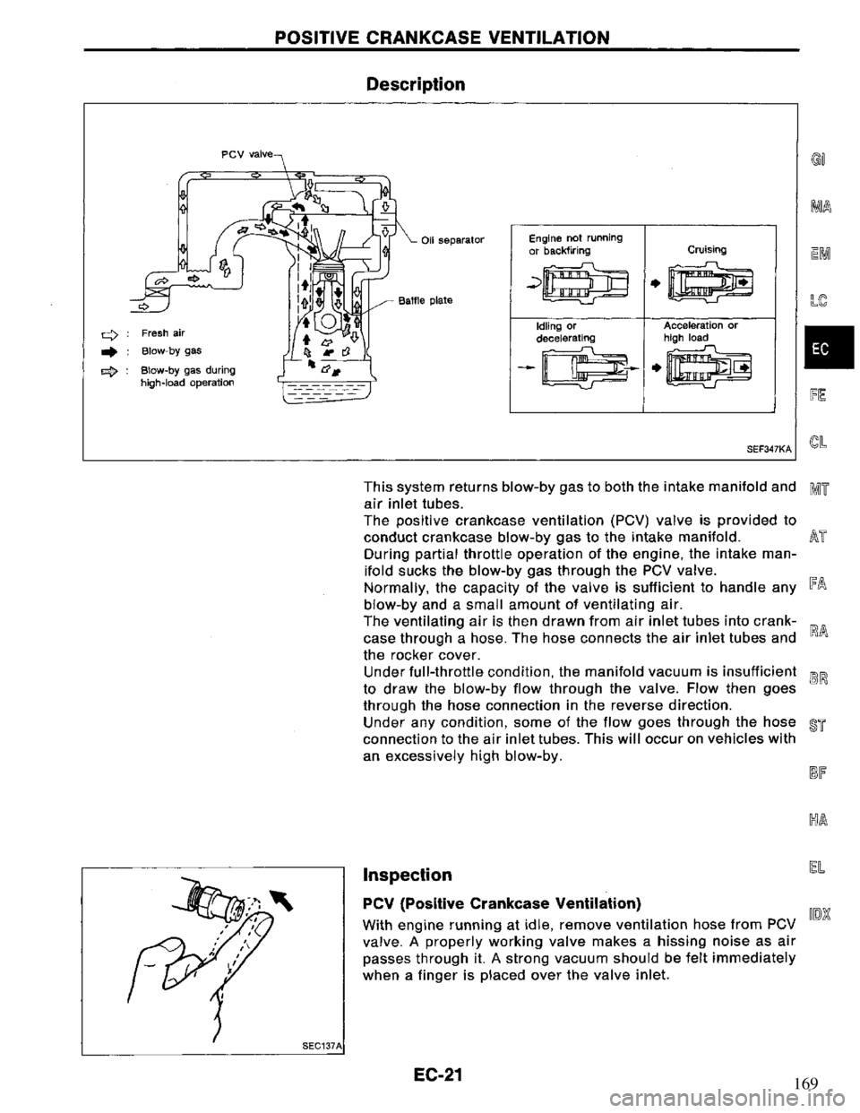 NISSAN PRIMERA 1995  Service Repair Manual 169 