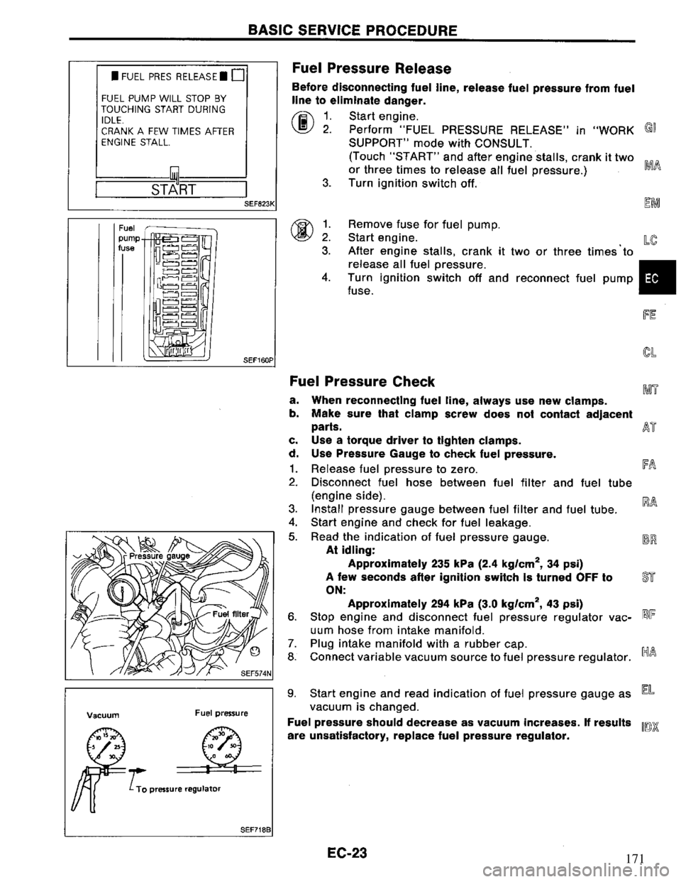 NISSAN PRIMERA 1995  Service Repair Manual 171 