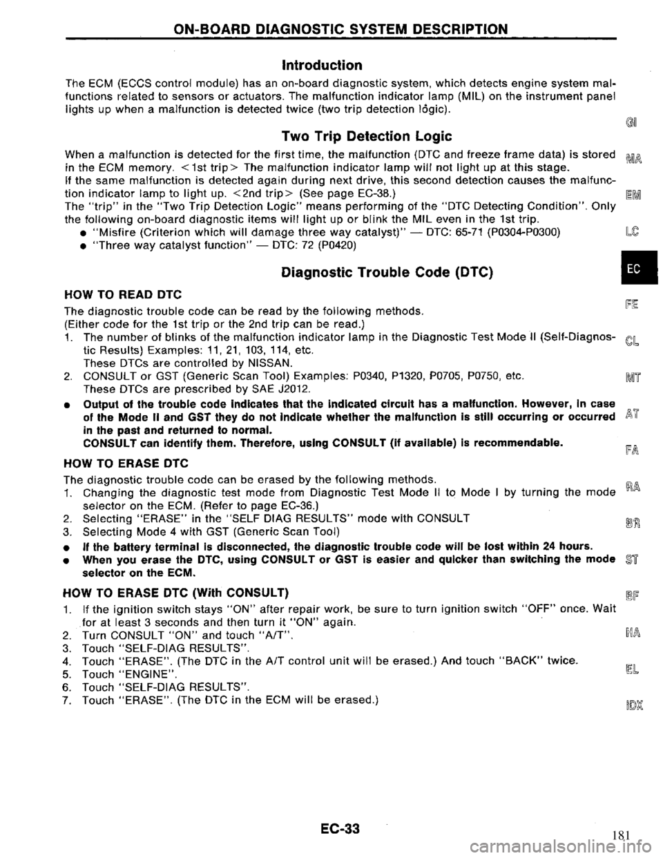 NISSAN PRIMERA 1995  Service Repair Manual 181 