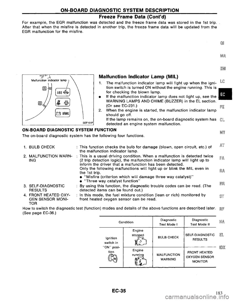 NISSAN PRIMERA 1995  Service Repair Manual 183 