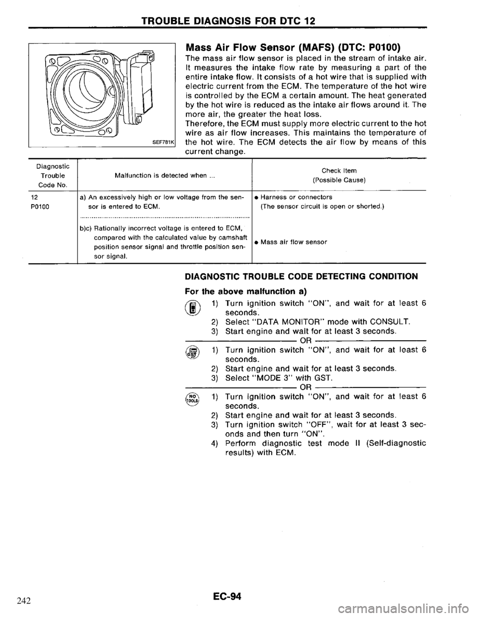 NISSAN PRIMERA 1995  Service Repair Manual 242 