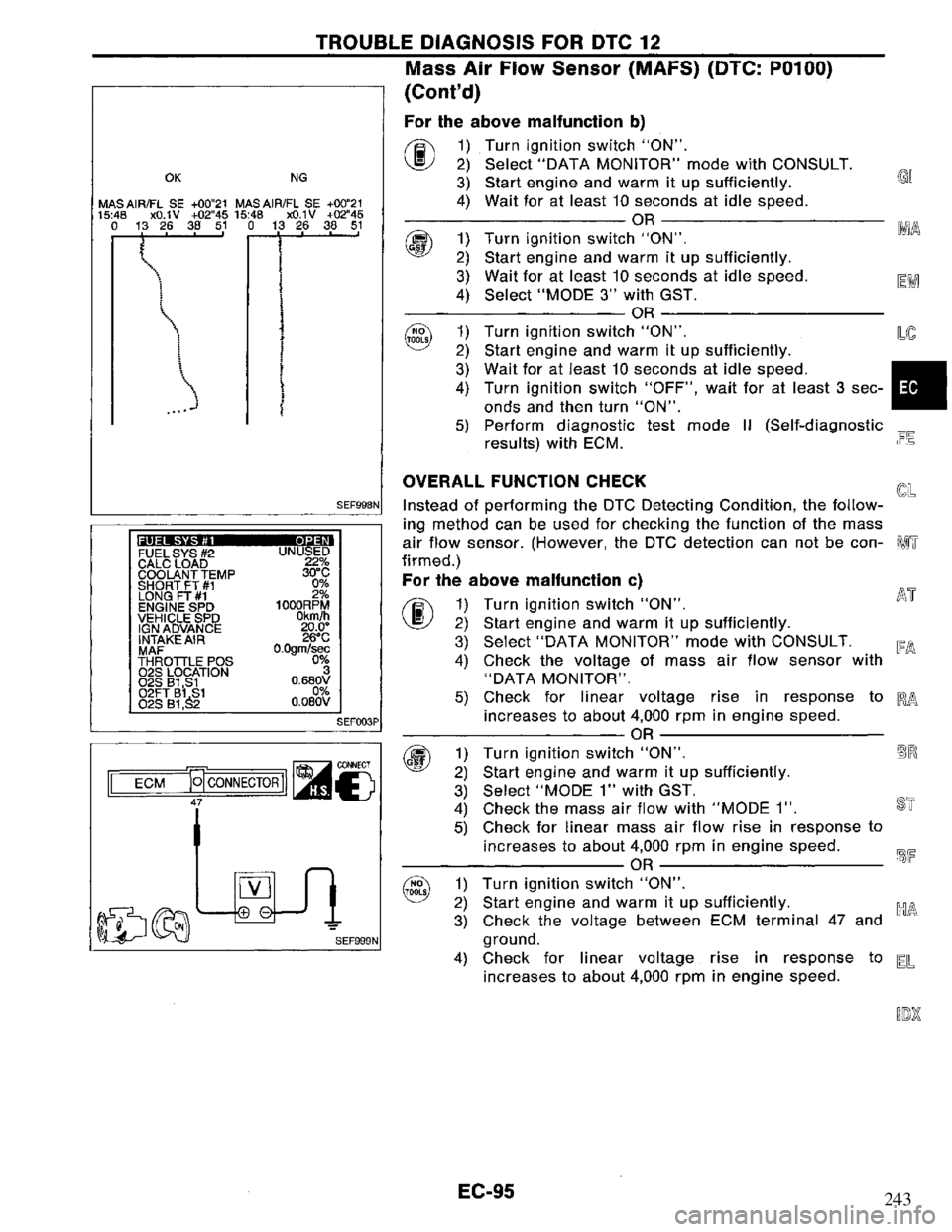 NISSAN PRIMERA 1995  Service Repair Manual 243 