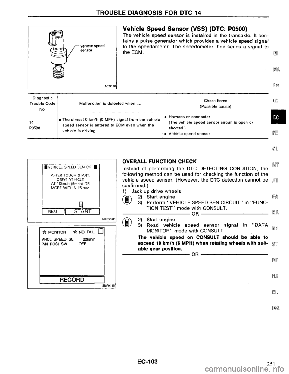 NISSAN PRIMERA 1995  Service Repair Manual 251 
