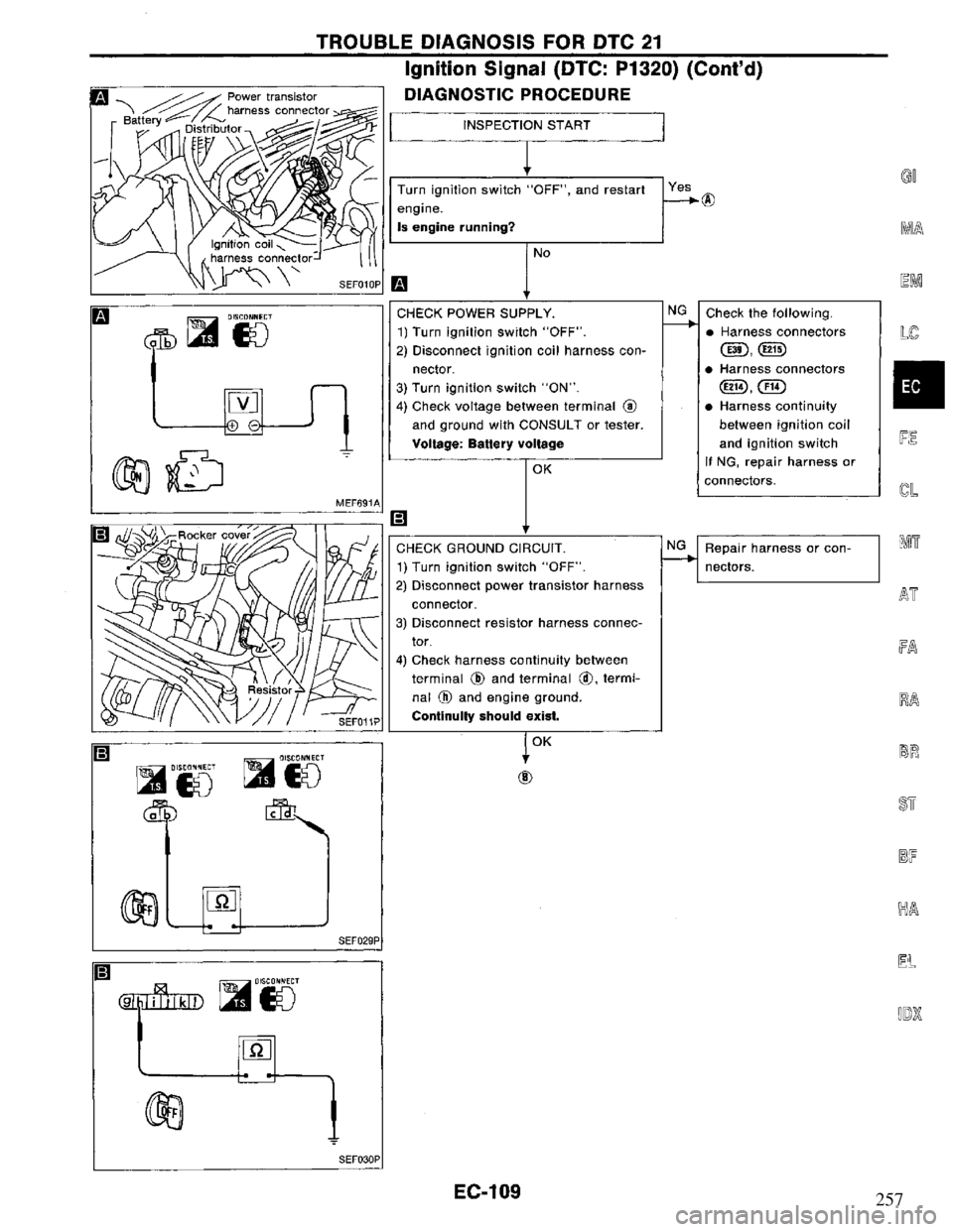 NISSAN PRIMERA 1995  Service Repair Manual 257 