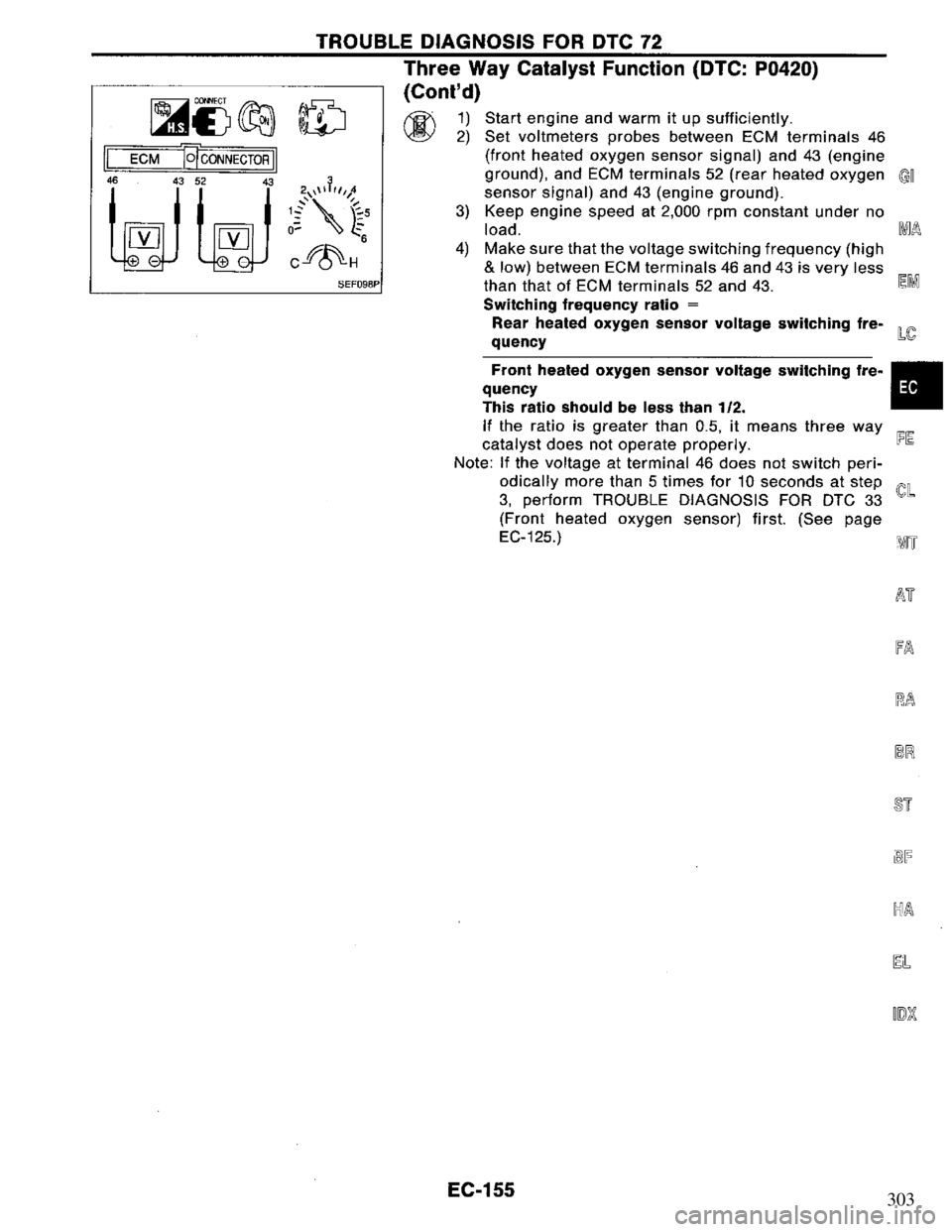 NISSAN PRIMERA 1995  Service Repair Manual 303 