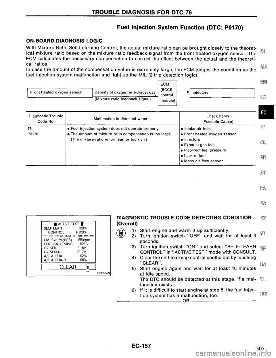 NISSAN PRIMERA 1995  Service Repair Manual 305 