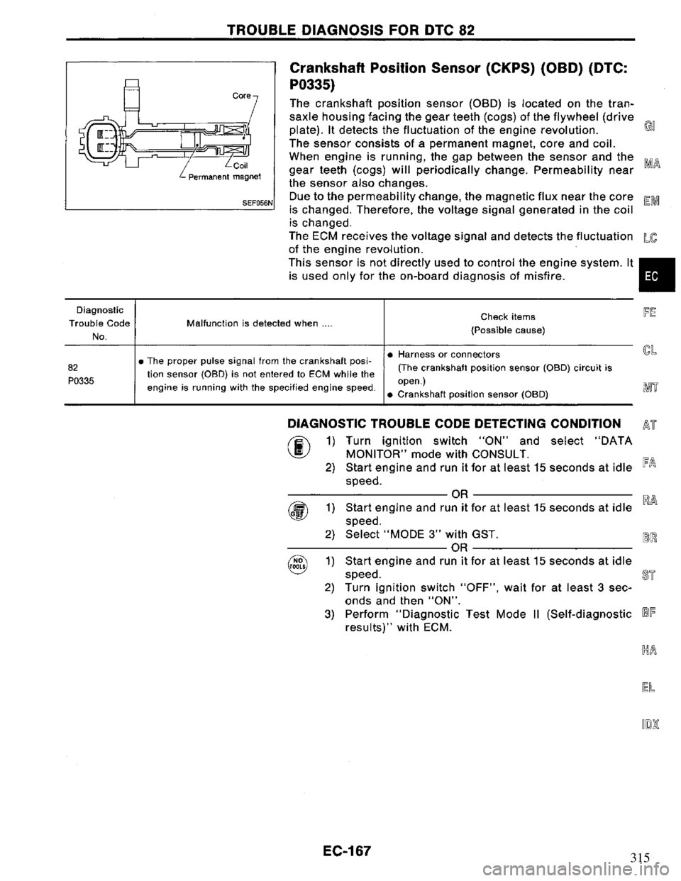 NISSAN PRIMERA 1995  Service Repair Manual 315 