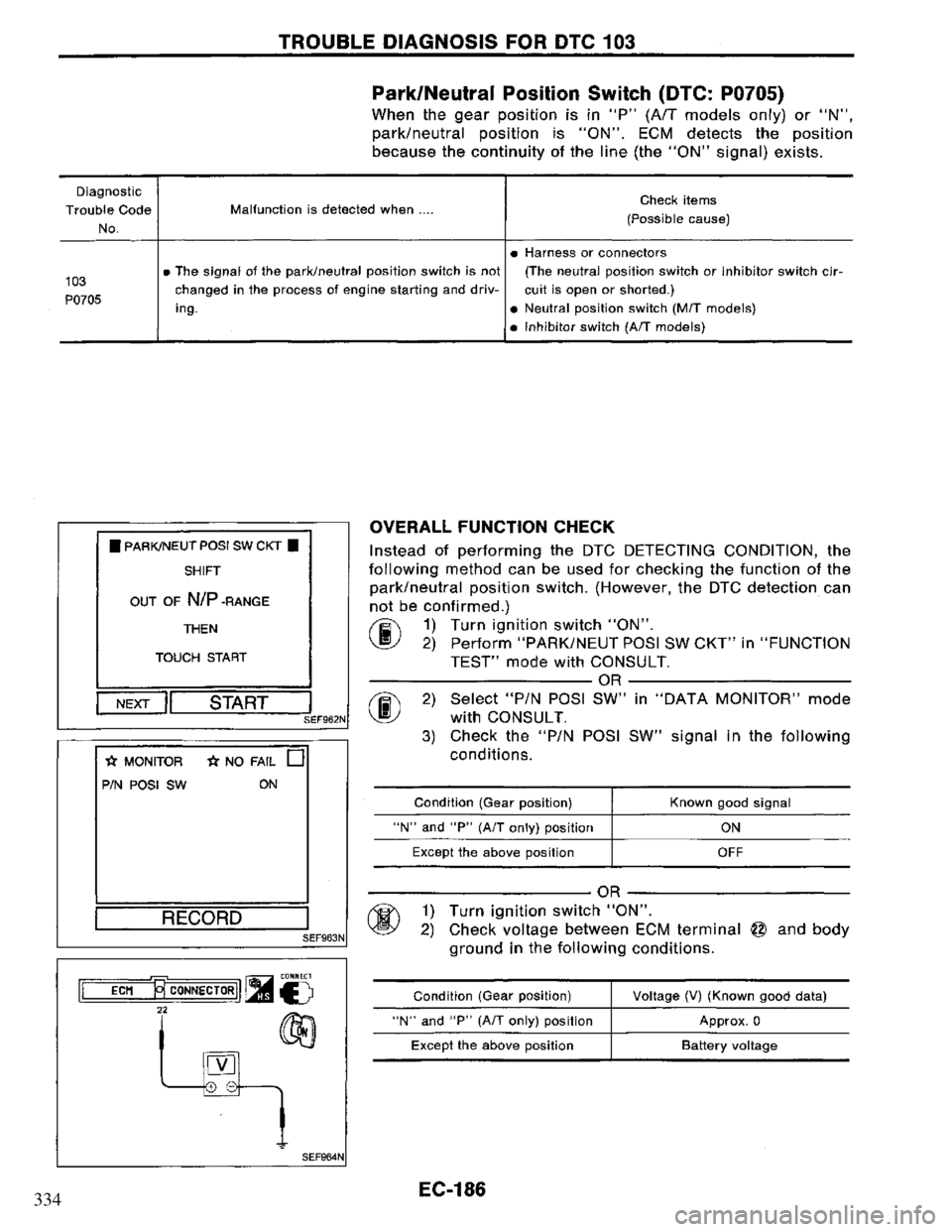 NISSAN PRIMERA 1995  Service Repair Manual 334 