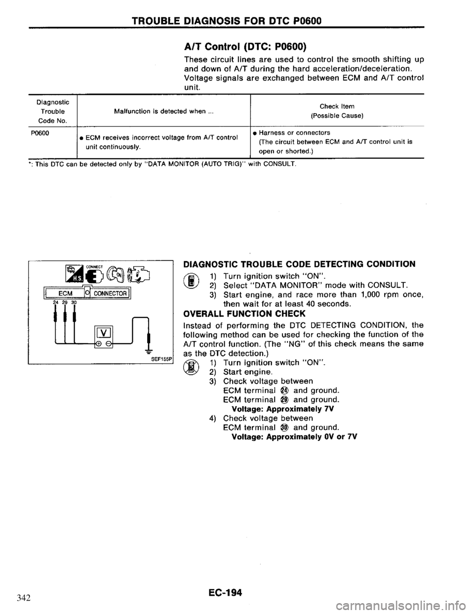NISSAN PRIMERA 1995  Service Repair Manual 342 