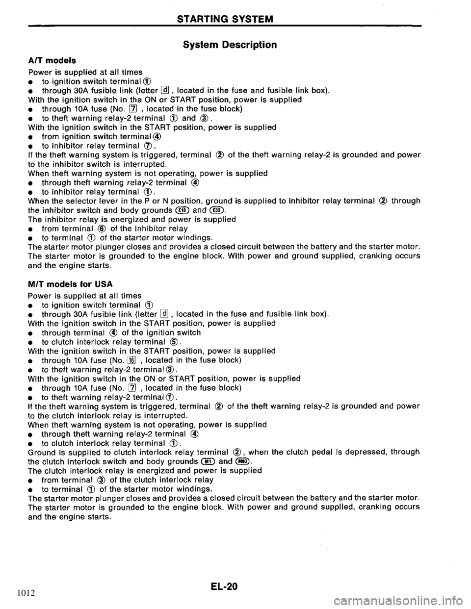 NISSAN PRIMERA 1995  Service Repair Manual 1012 