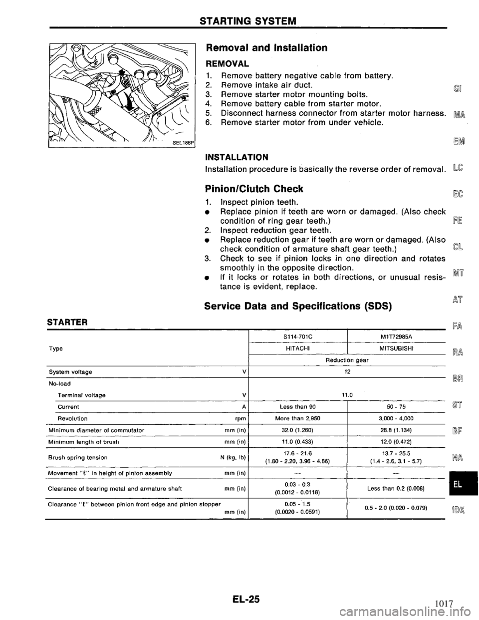 NISSAN PRIMERA 1995  Service Repair Manual 1017 