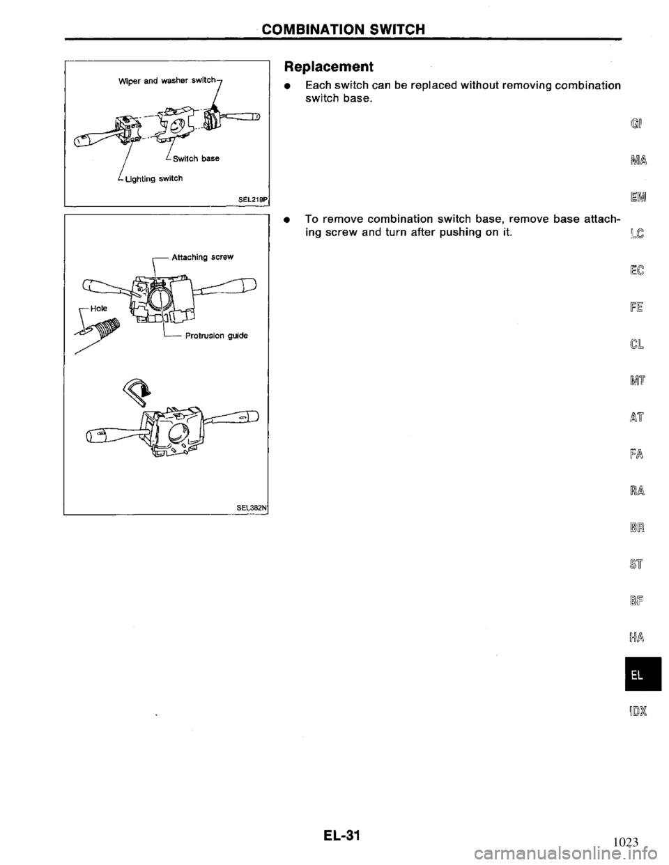 NISSAN PRIMERA 1995  Service Repair Manual 1023 