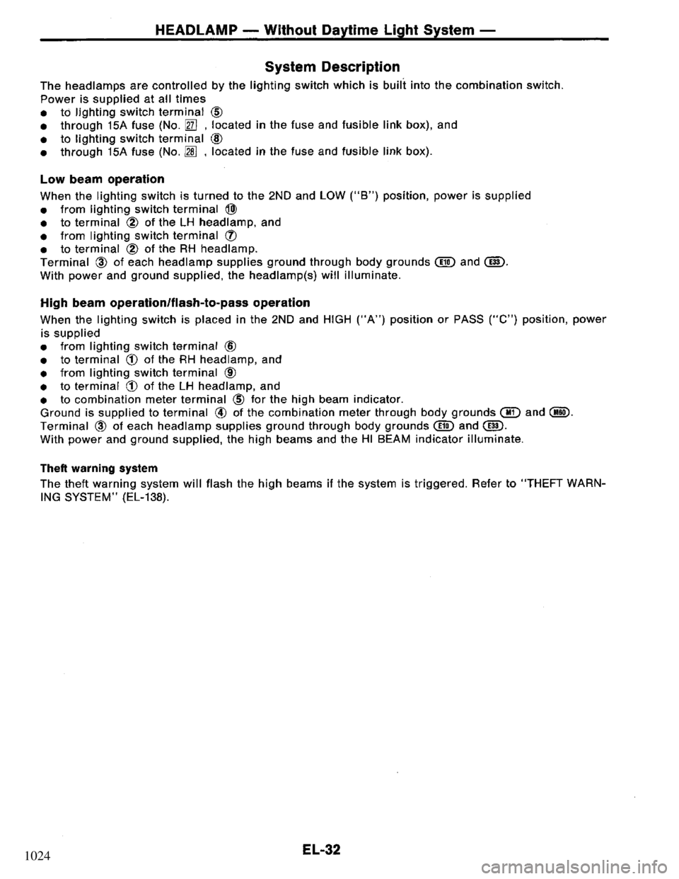 NISSAN PRIMERA 1995  Service Repair Manual 1024 