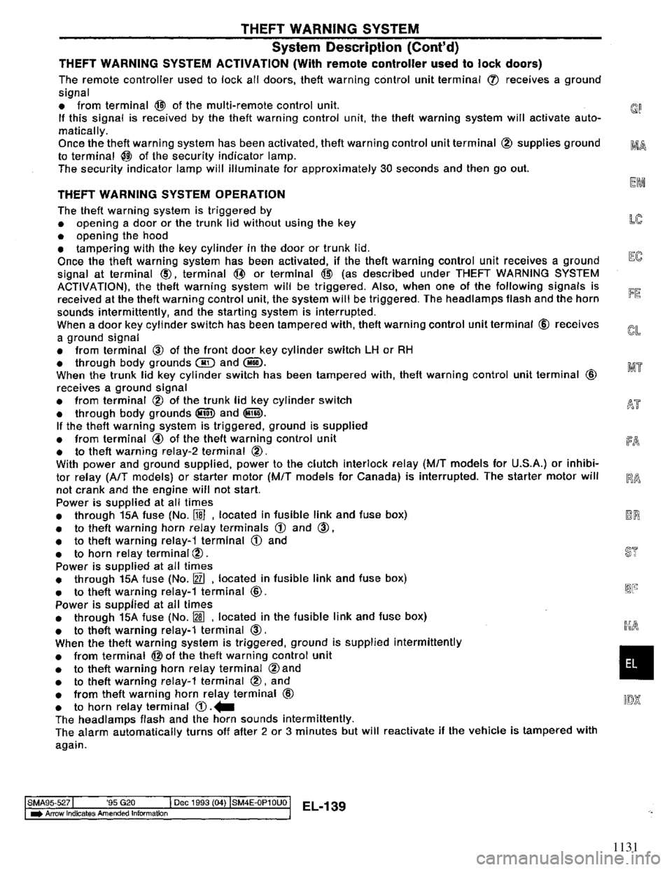 NISSAN PRIMERA 1995  Service Repair Manual 1131 