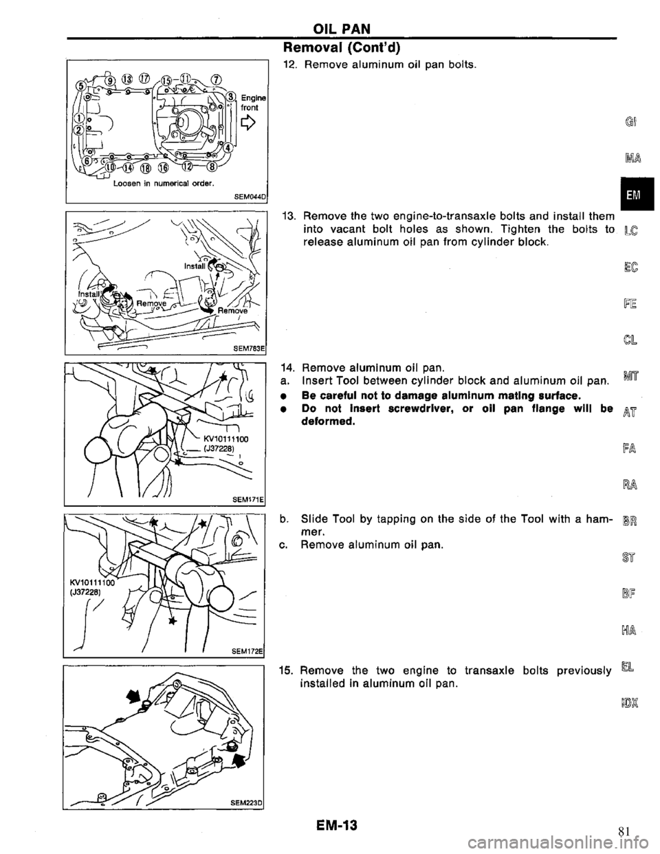 NISSAN PRIMERA 1995  Service Repair Manual 81 