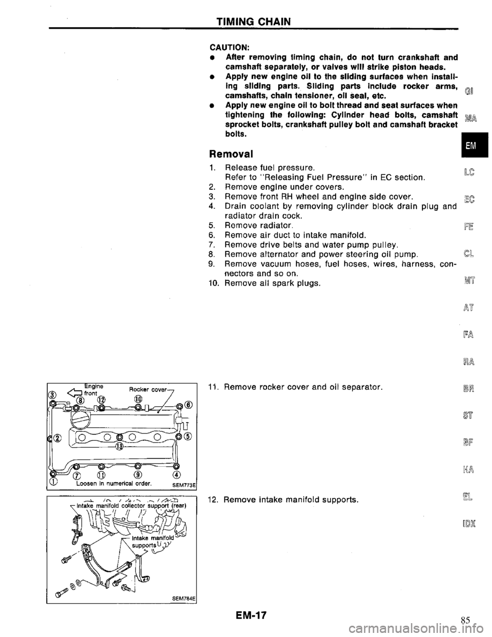 NISSAN PRIMERA 1995  Service Repair Manual 85 