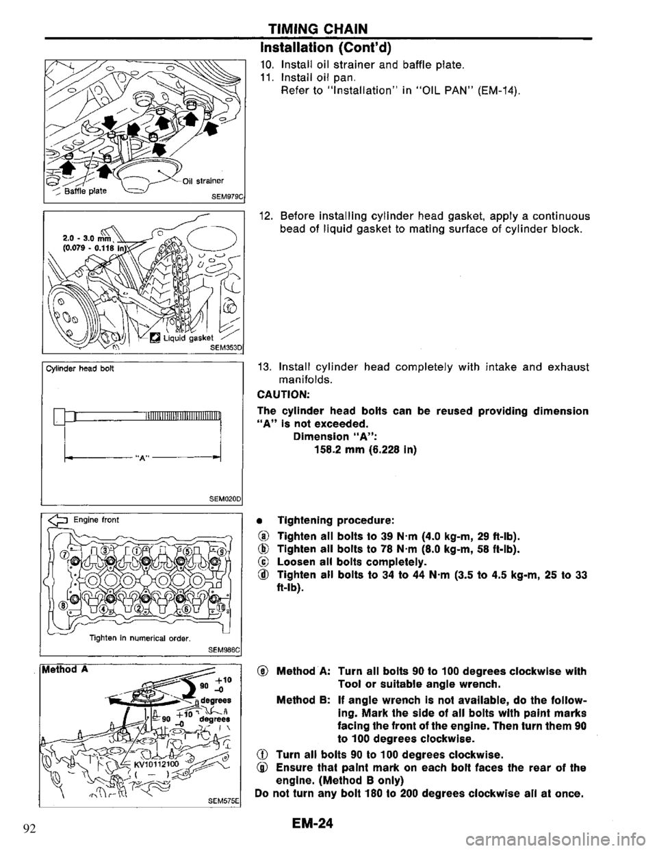 NISSAN PRIMERA 1995  Service Repair Manual 92 