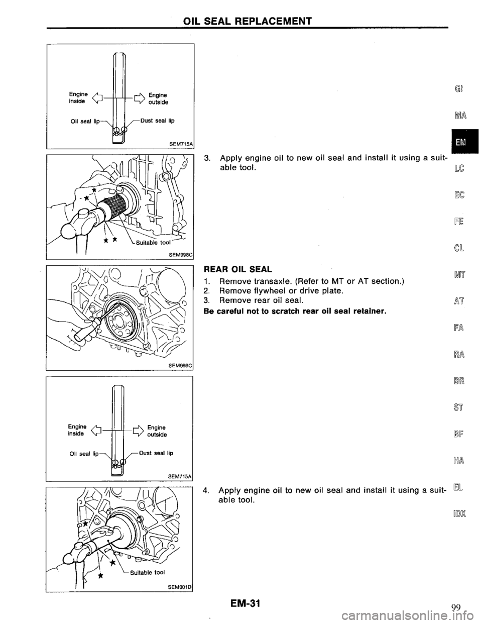 NISSAN PRIMERA 1995  Service Repair Manual 99 