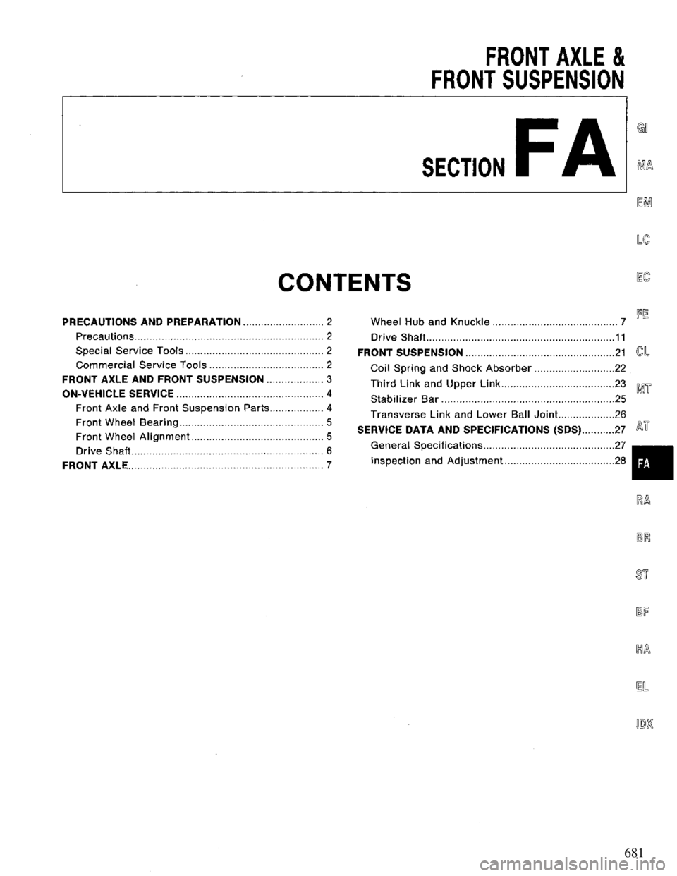 NISSAN PRIMERA 1995  Service Repair Manual 681 