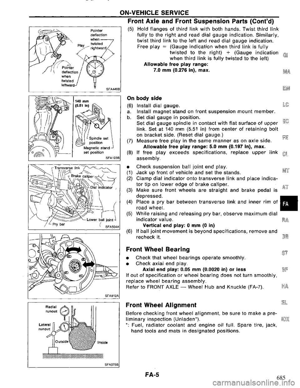 NISSAN PRIMERA 1995  Service Repair Manual 685 