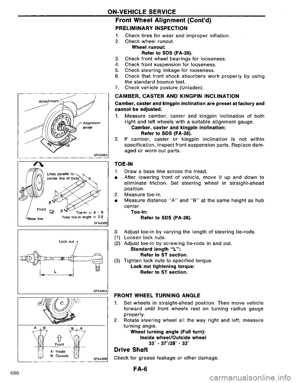 NISSAN PRIMERA 1995  Service Repair Manual 686 