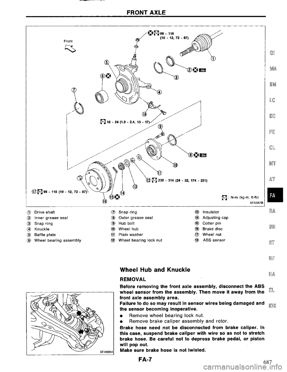 NISSAN PRIMERA 1995  Service Repair Manual 687 