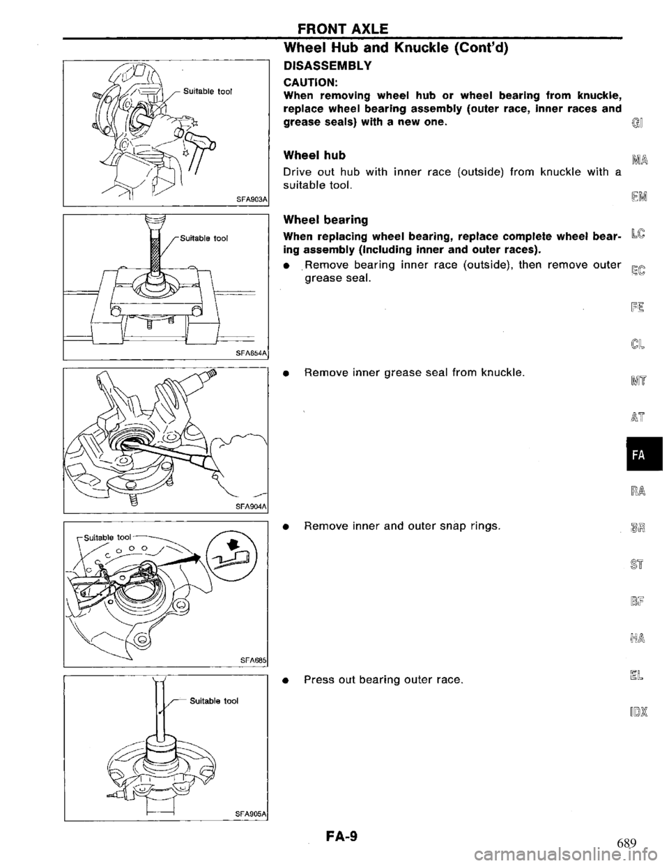 NISSAN PRIMERA 1995  Service Repair Manual 689 