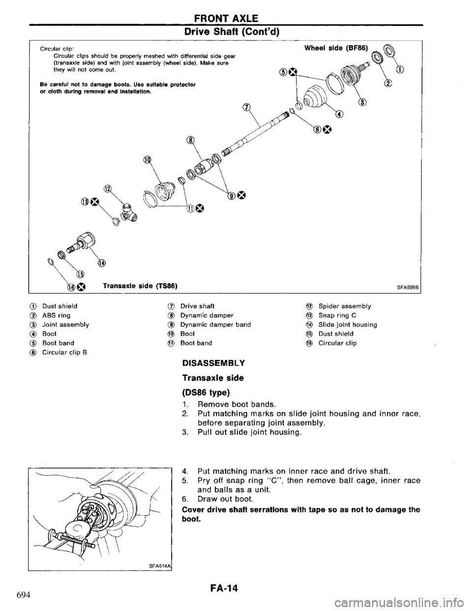 NISSAN PRIMERA 1995  Service Repair Manual 694 