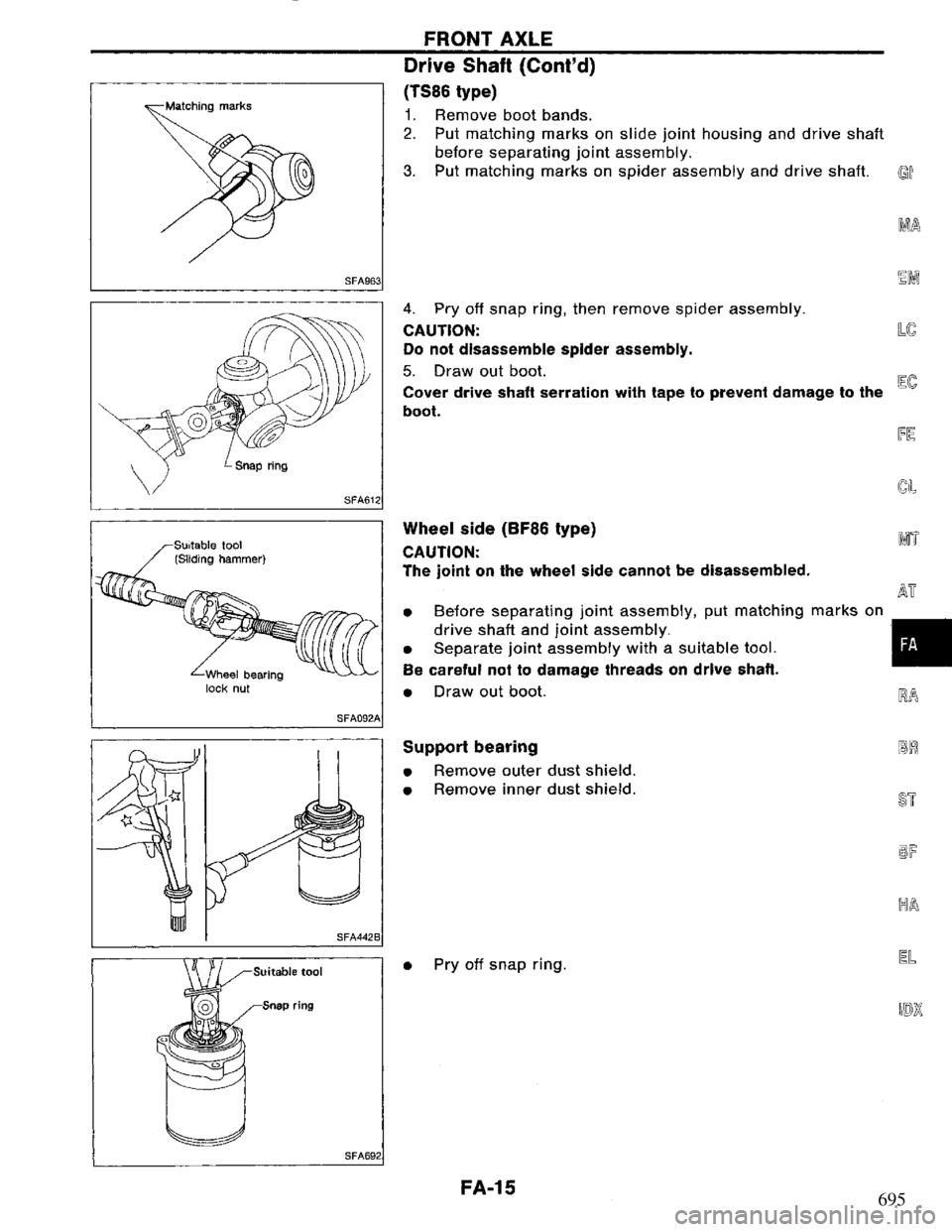 NISSAN PRIMERA 1995  Service Repair Manual 695 