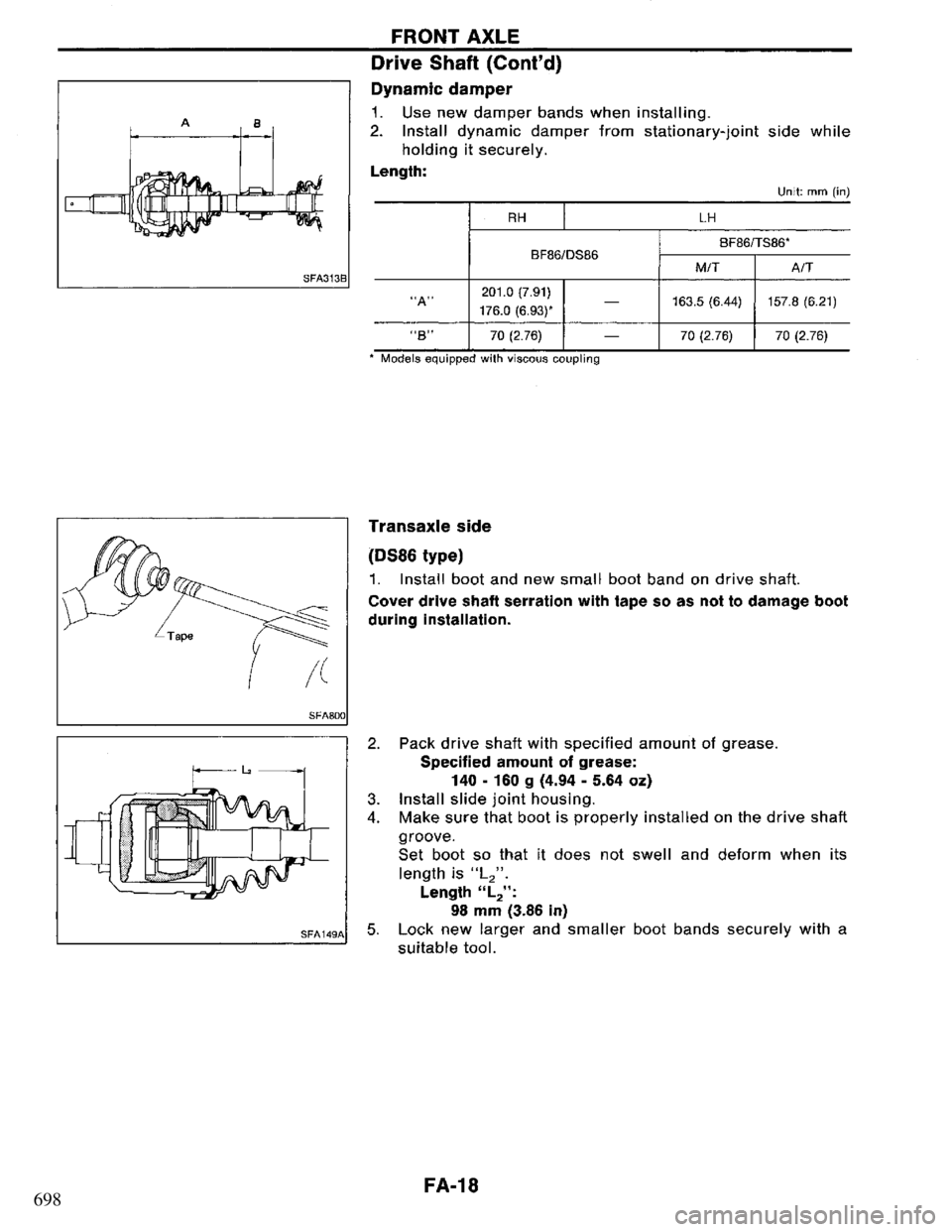NISSAN PRIMERA 1995  Service Repair Manual 698 