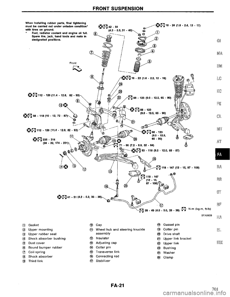 NISSAN PRIMERA 1995  Service Repair Manual 701 