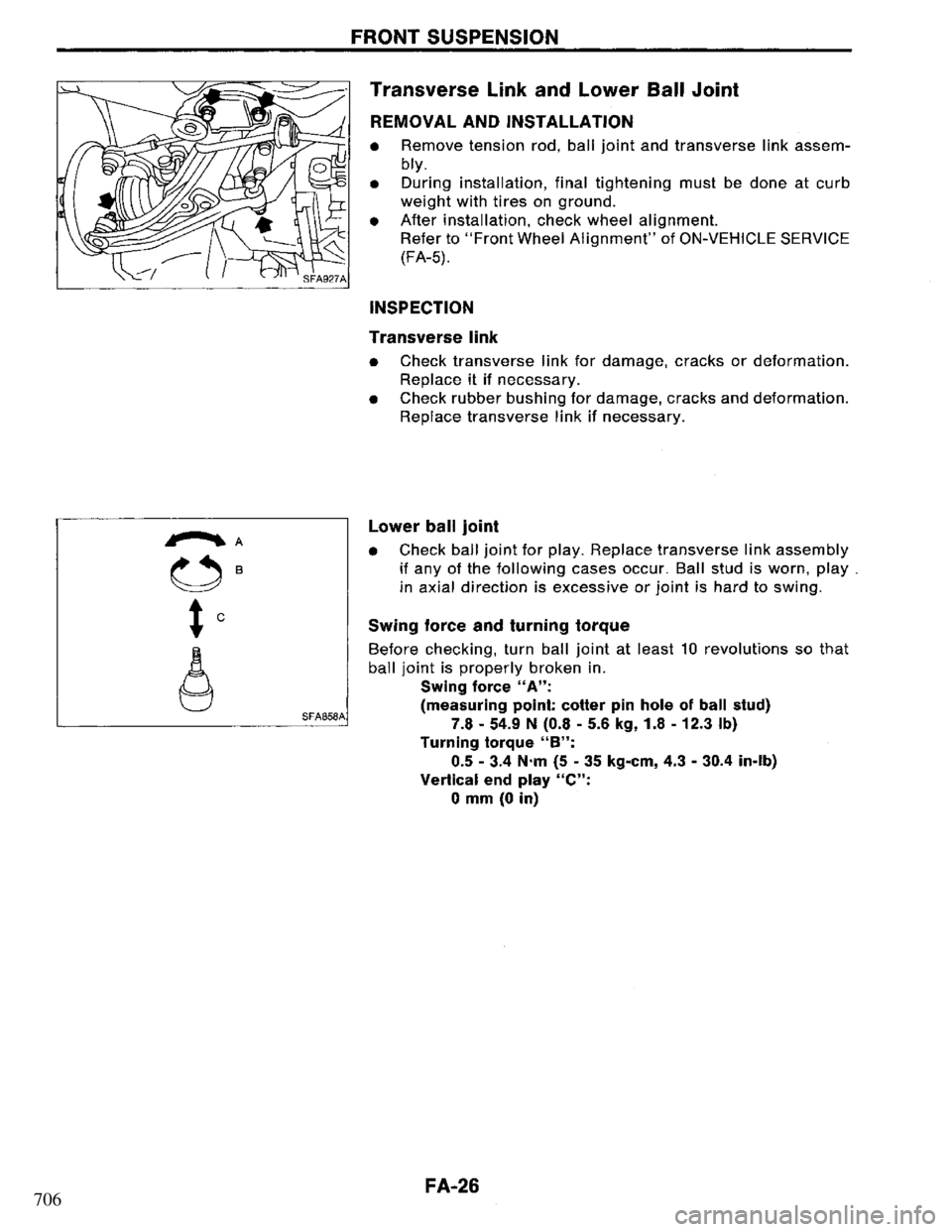 NISSAN PRIMERA 1995  Service Repair Manual 706 