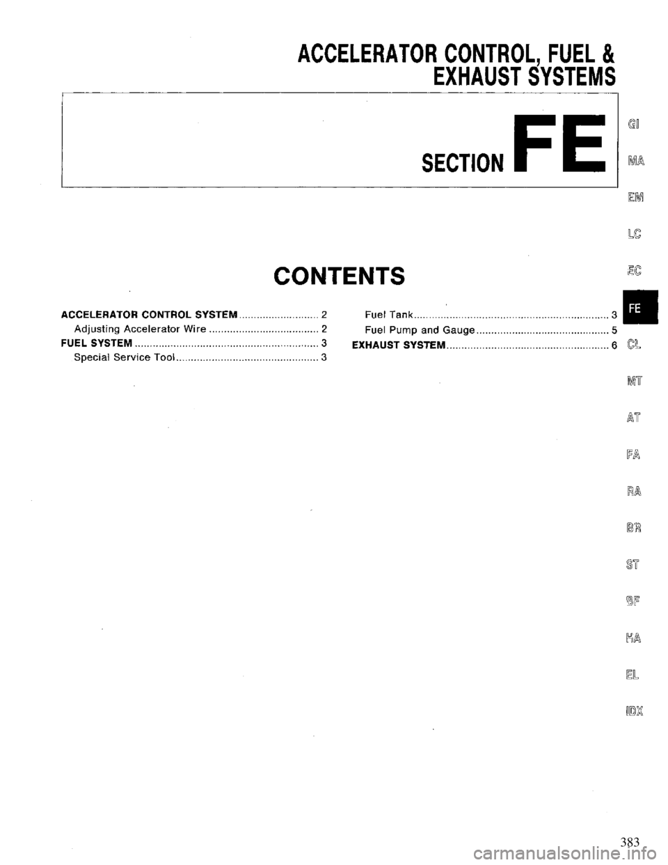 NISSAN PRIMERA 1995  Service Repair Manual 383 