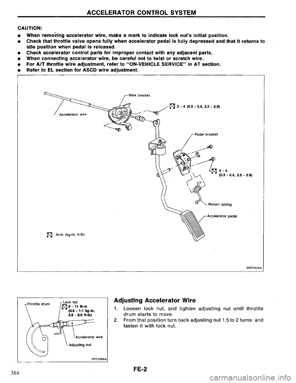 NISSAN PRIMERA 1995  Service Repair Manual 384 