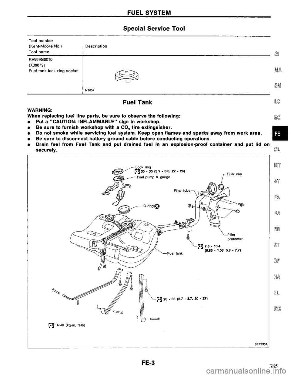 NISSAN PRIMERA 1995  Service Repair Manual 385 