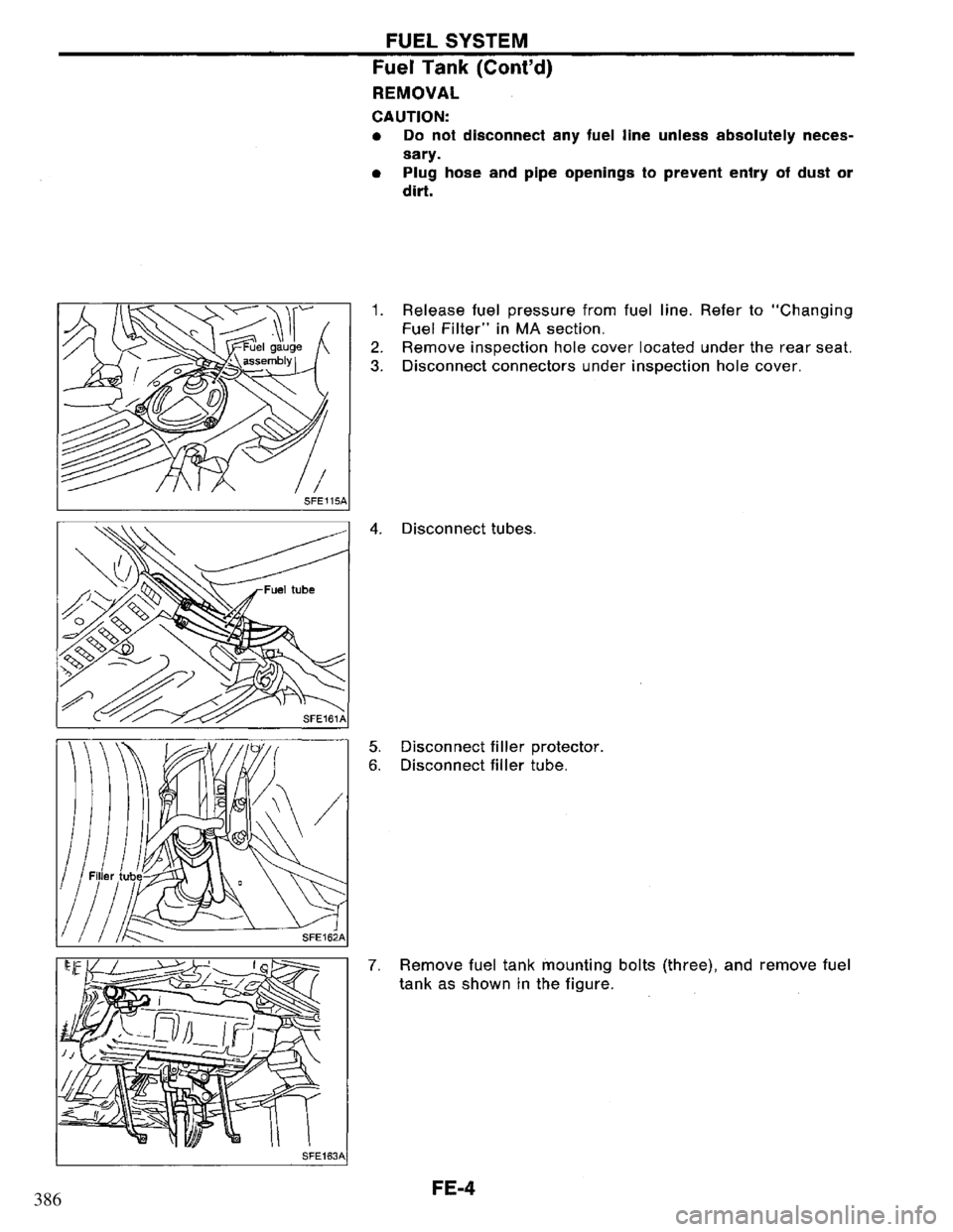 NISSAN PRIMERA 1995  Service Repair Manual 386 