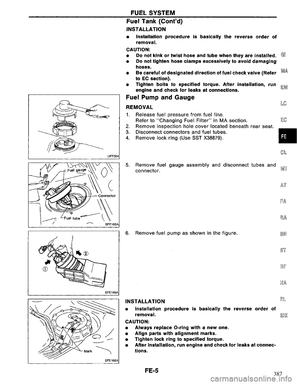 NISSAN PRIMERA 1995  Service Repair Manual 387 