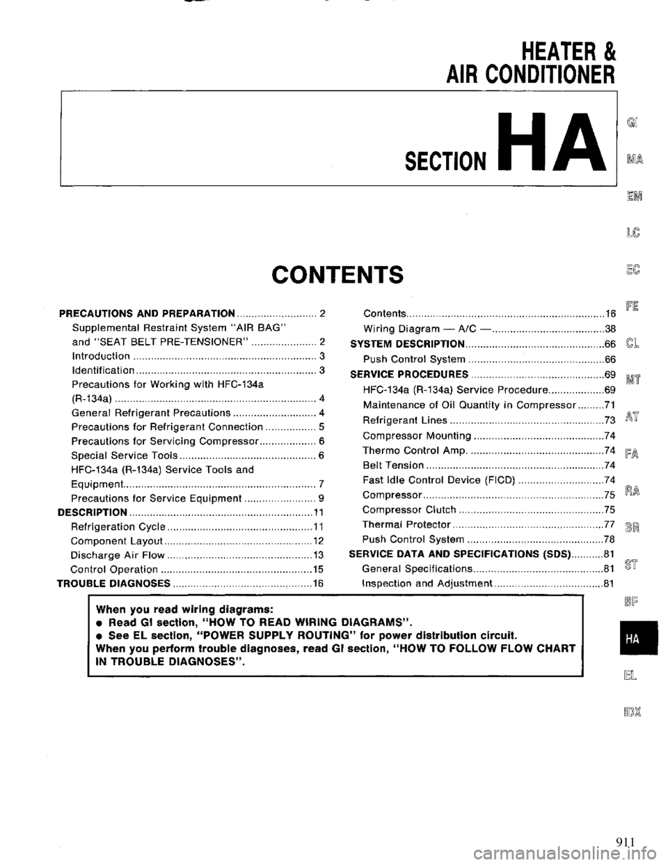 NISSAN PRIMERA 1995  Service Repair Manual 911 