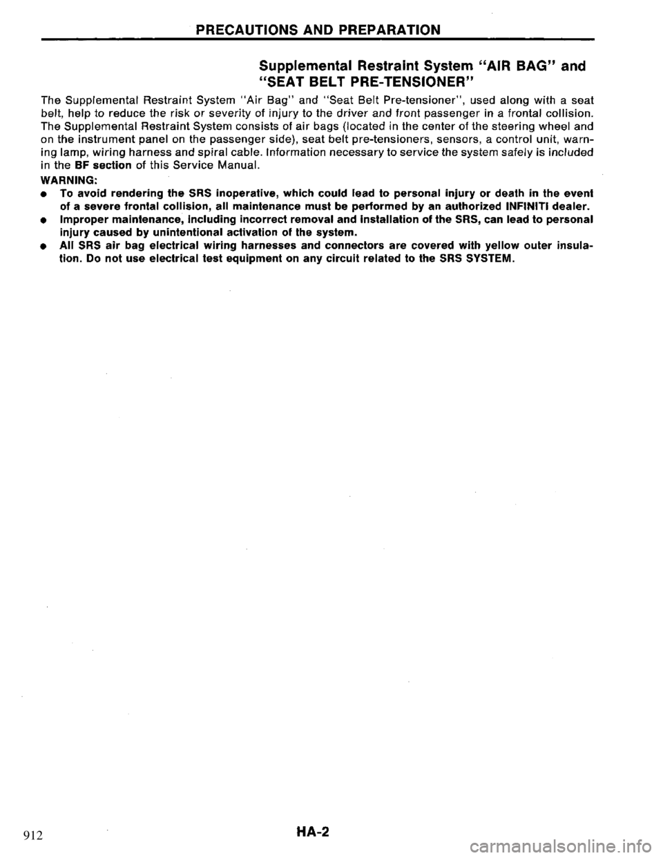 NISSAN PRIMERA 1995  Service Repair Manual 912 