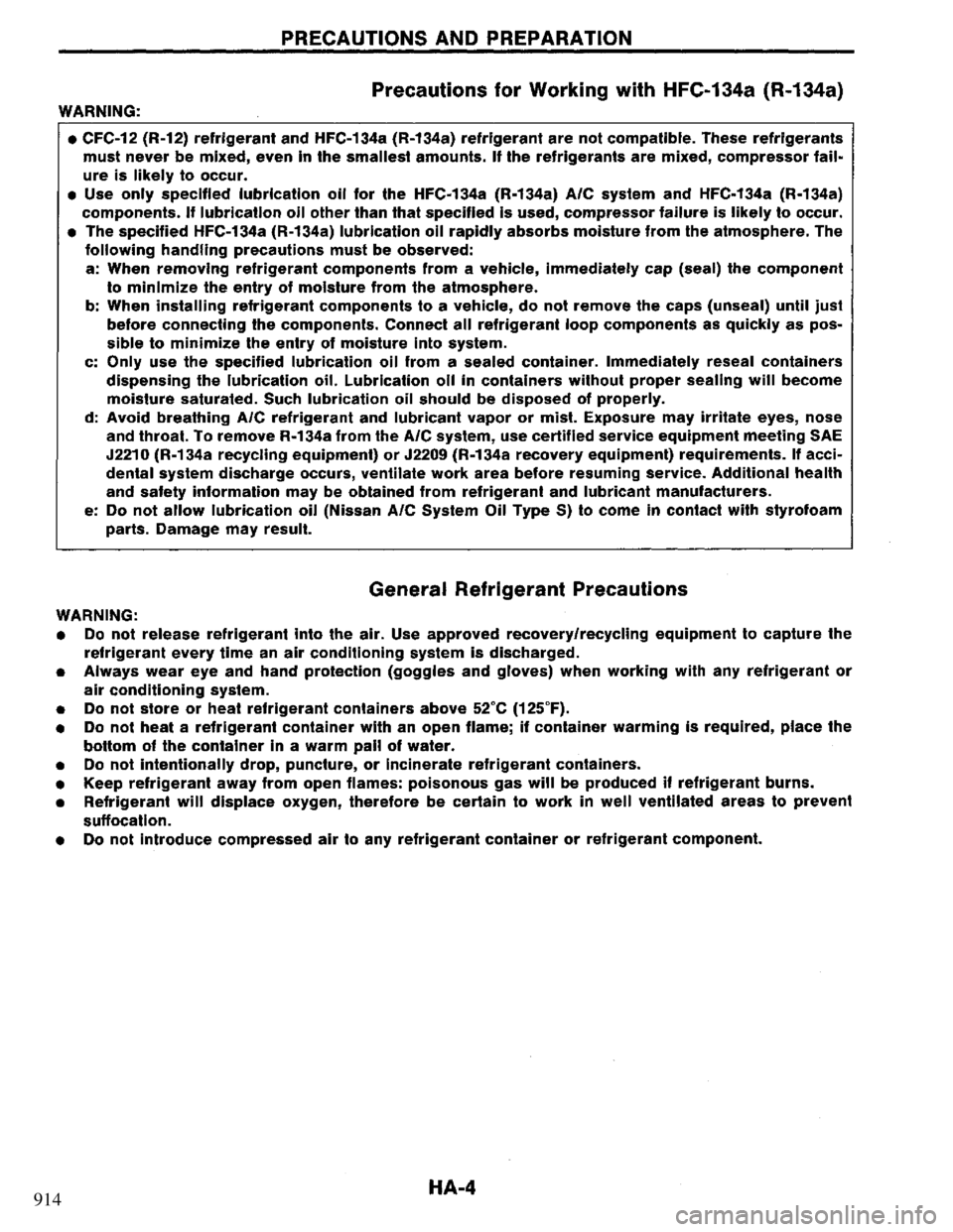 NISSAN PRIMERA 1995  Service Repair Manual 914 