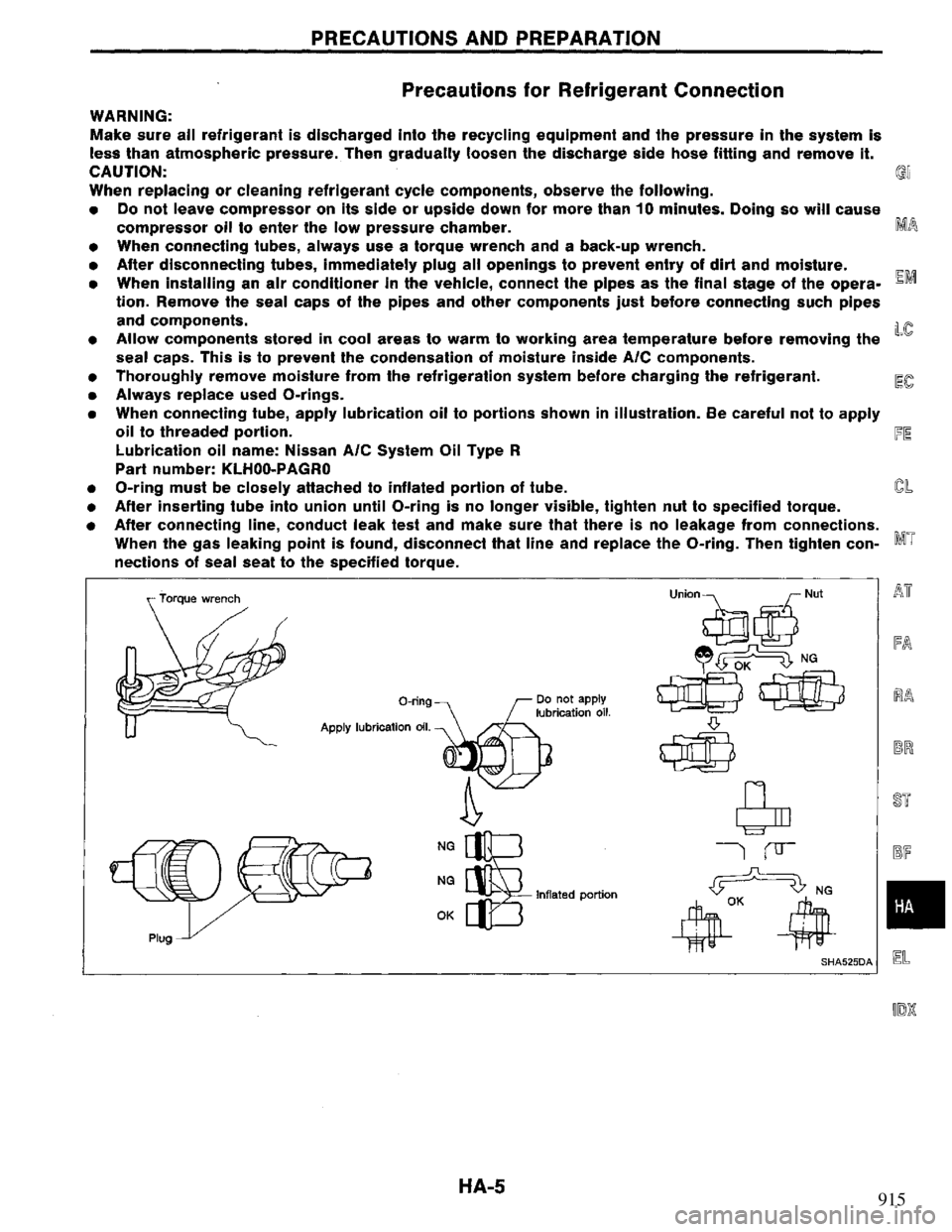 NISSAN PRIMERA 1995  Service Repair Manual 915 