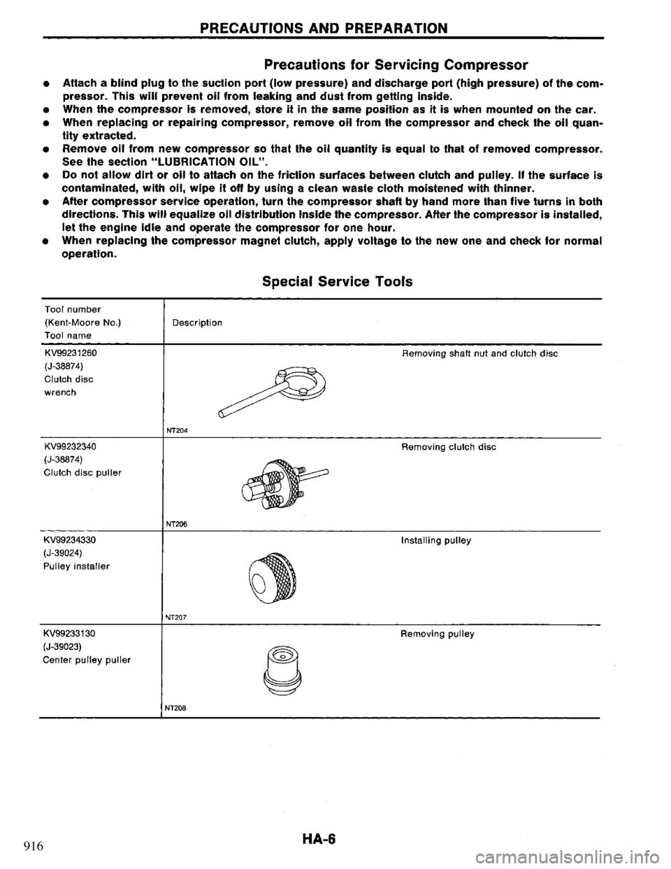 NISSAN PRIMERA 1995  Service Repair Manual 916 